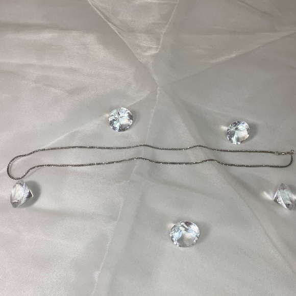 14K WHITE GOLD sparkle chain REAL GOLD 18” - Picture 5 of 15